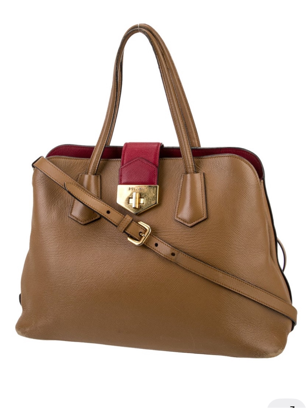 Prada Saffiano Cuir Leather Top Handle Bag